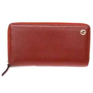 Gucci Zip Around Wallet Long Leather Red